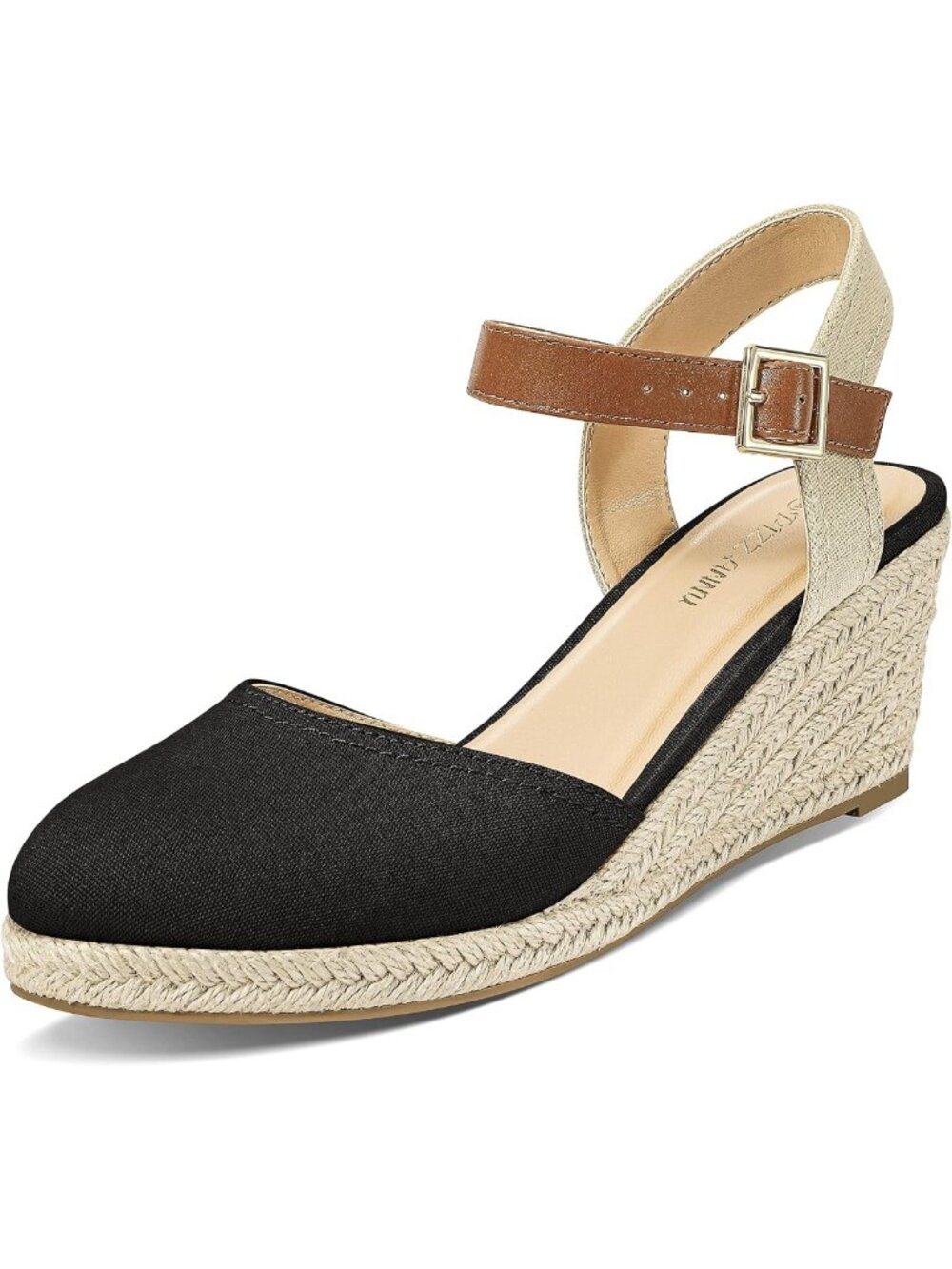 Stylish Women's Espadrille Wedge Sandals with Buckle Ankle Strap - Summer Casual